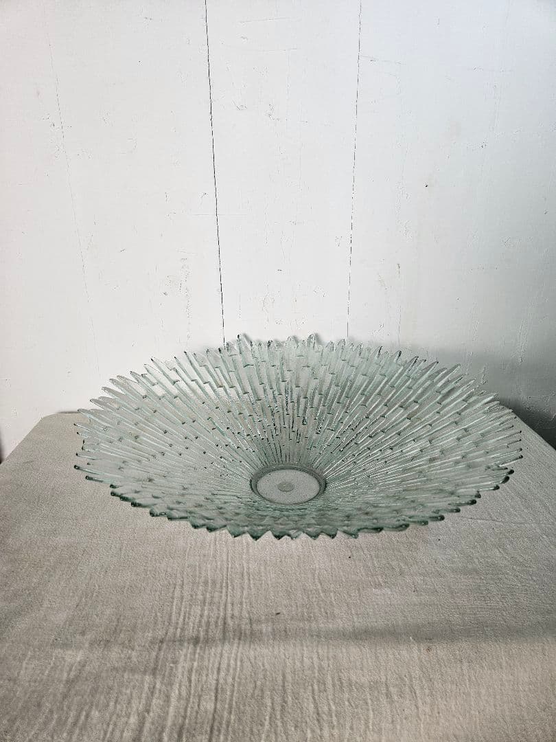 ミッドセンチュリー モダン 大型 ガラスボウル 放射状 大皿 スペイン製
