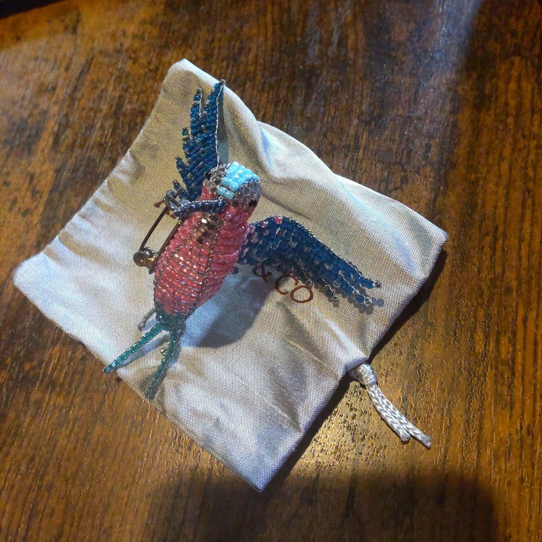 APROSIO＆CO 鳥のビーズブローチ