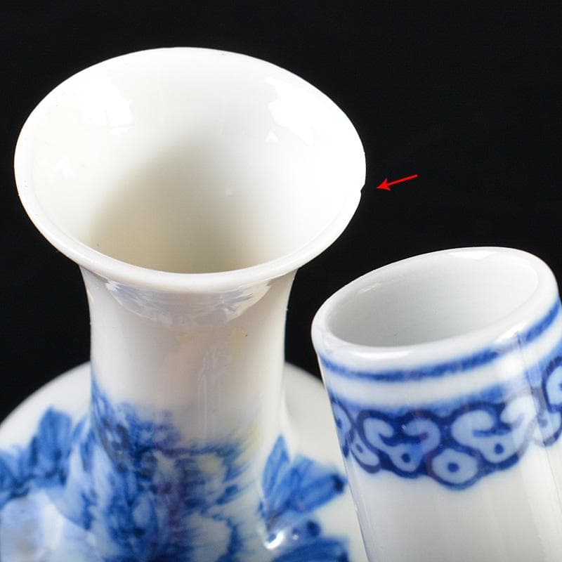 中国　景徳鎮製銘　成化銘　青花　花文瓶　小瓶　2点まとめて　V　R6672