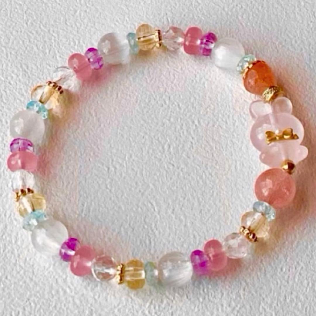 天然石★ブレスレット ストロベリークォーツ ♪ 363