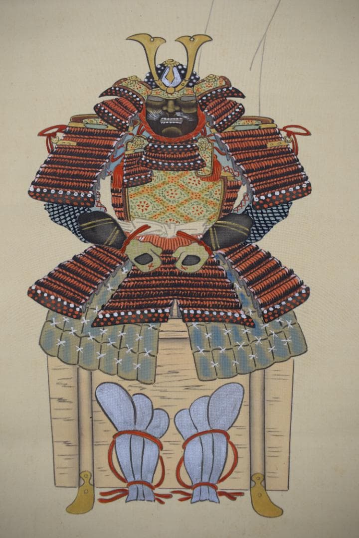 【真作】香峰/具足之図/鎧之図/掛軸☆宝船☆Y-932　JM