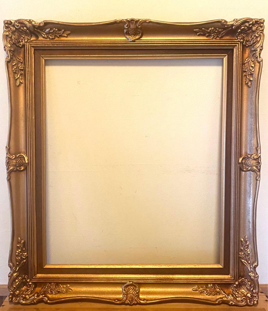 697 木製フレーム　アンティーク額縁　ゴールドフレーム 金フレーム　木製