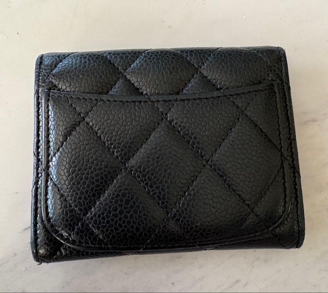 CHANEL マトラッセ・キャビアスキン・ケース／美品