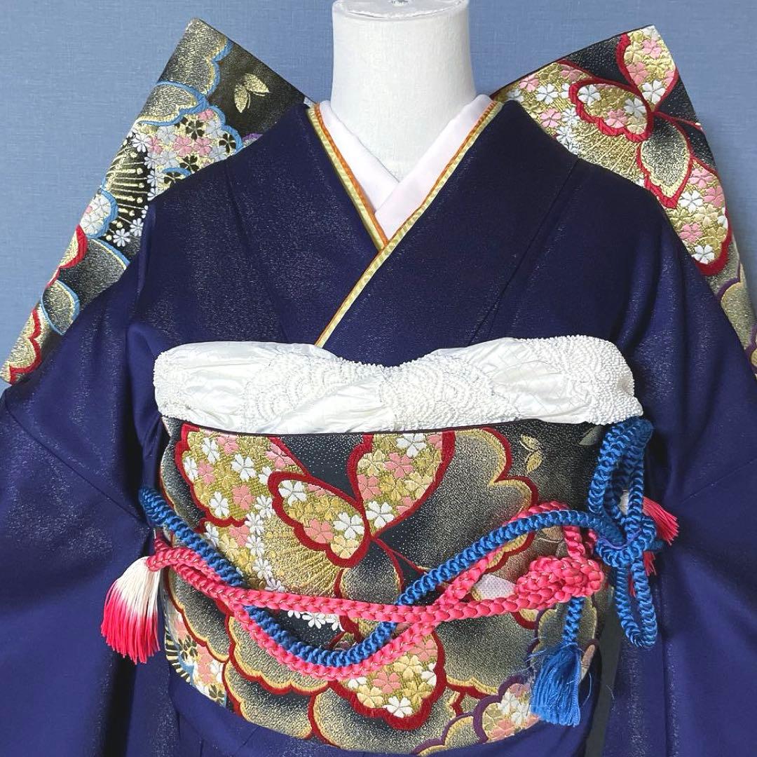 振袖フルセット　高身長　幅広　金通し　金彩加工　成人式振袖　振袖　裄丈71