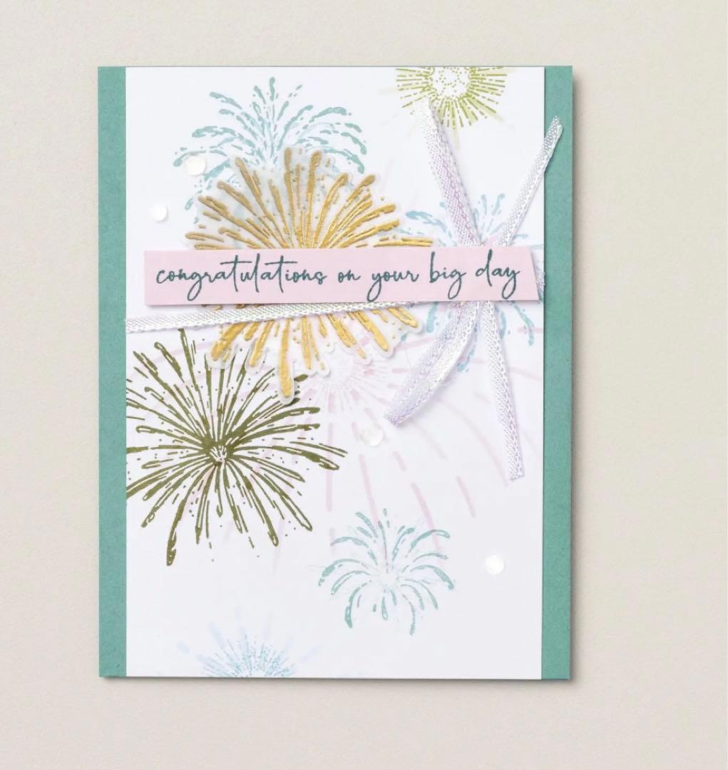 未使用　スタンピンアップ　花火のスタンプ&ダイセット