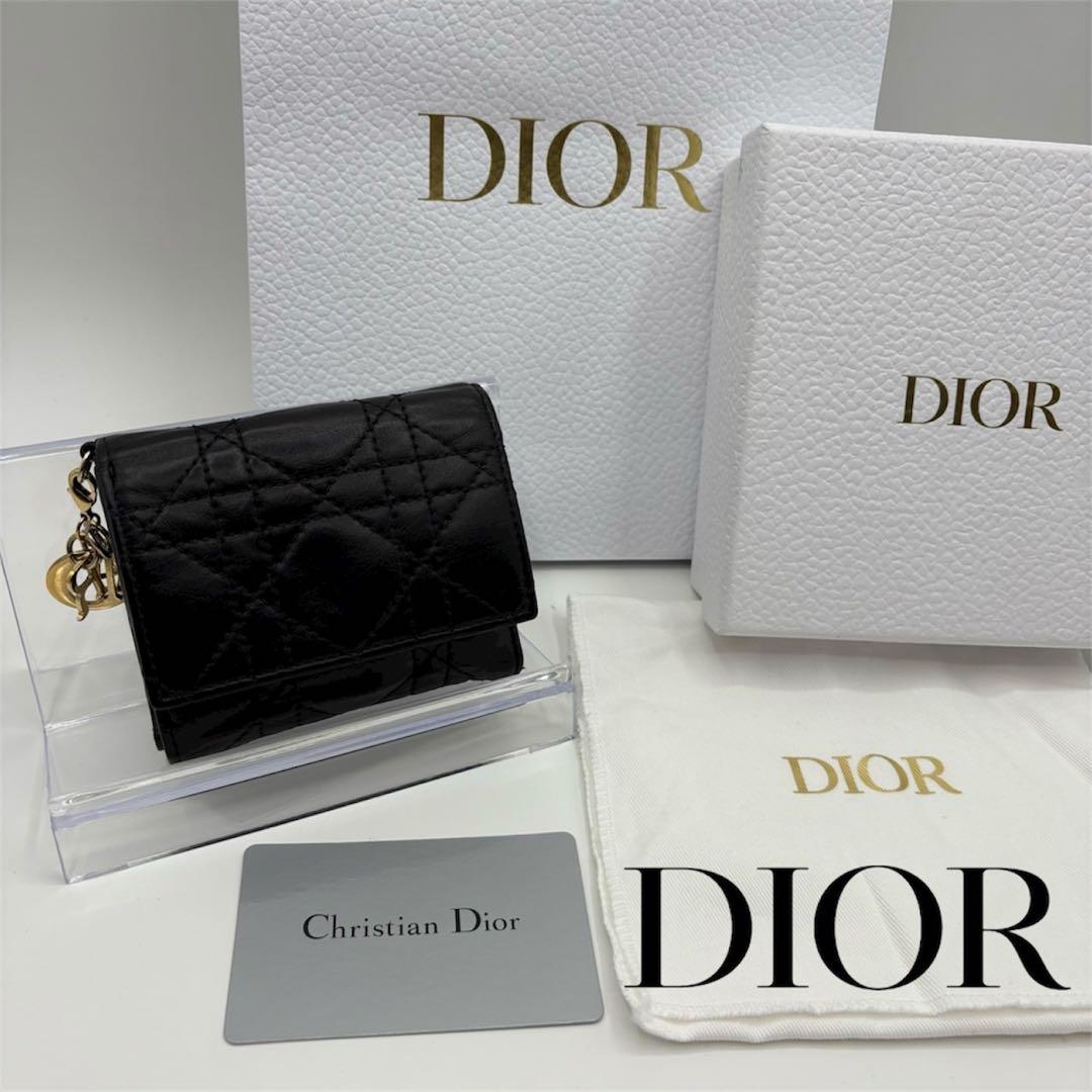DIOR☆レディ ディオール☆ラムスキン☆ロータスウォレット☆カナージュ☆財布