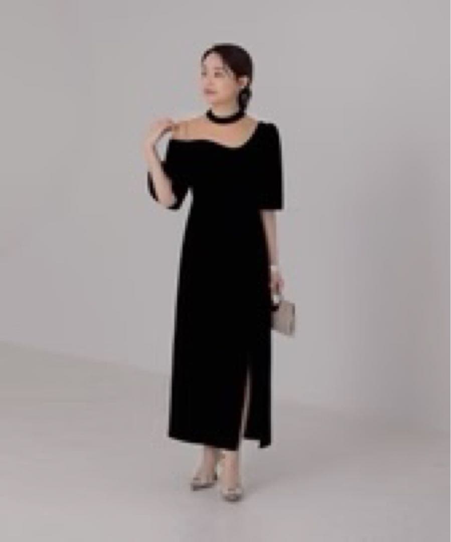 LEJA シアーベロアIラインワンピースドレス