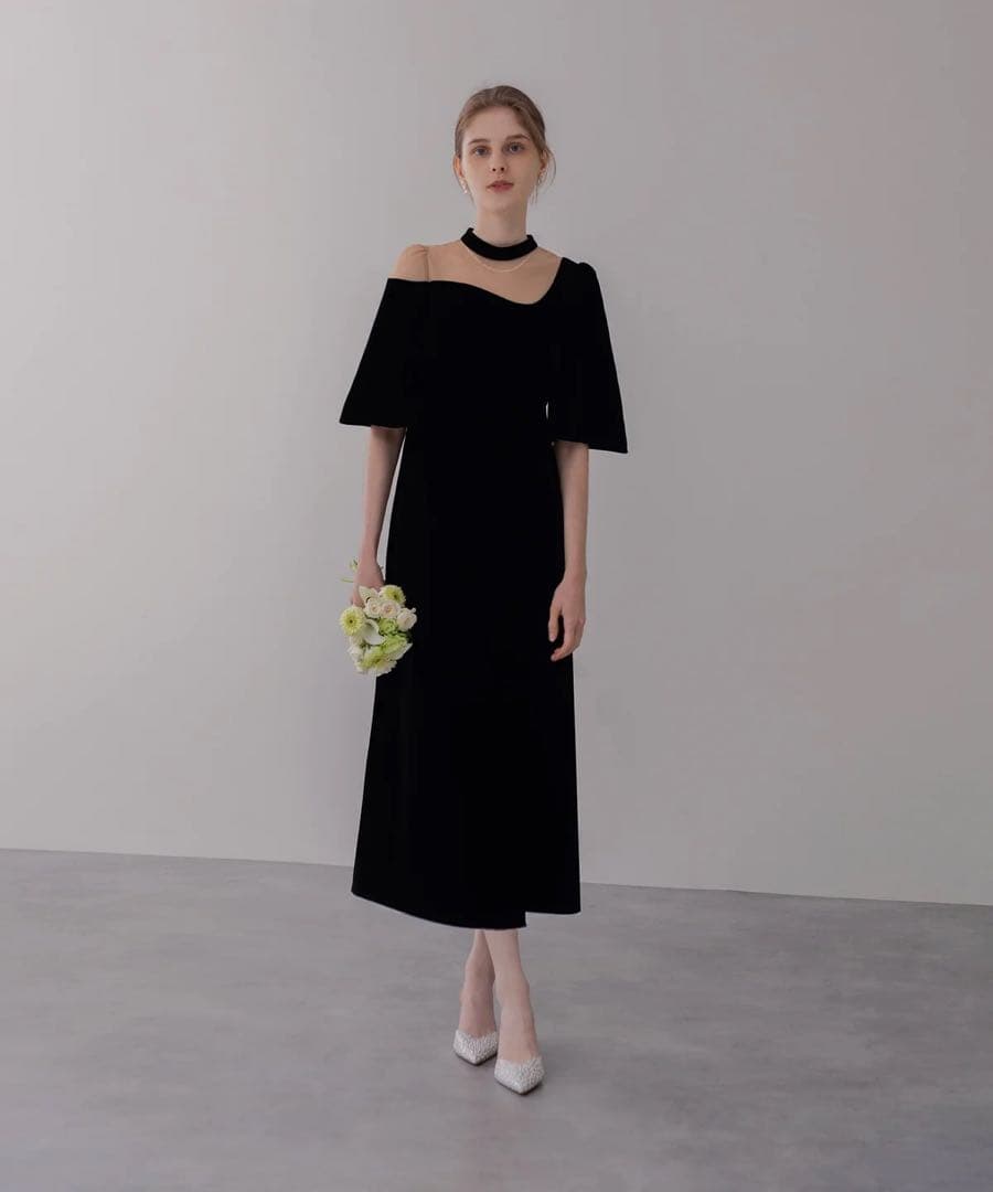 LEJA シアーベロアIラインワンピースドレス