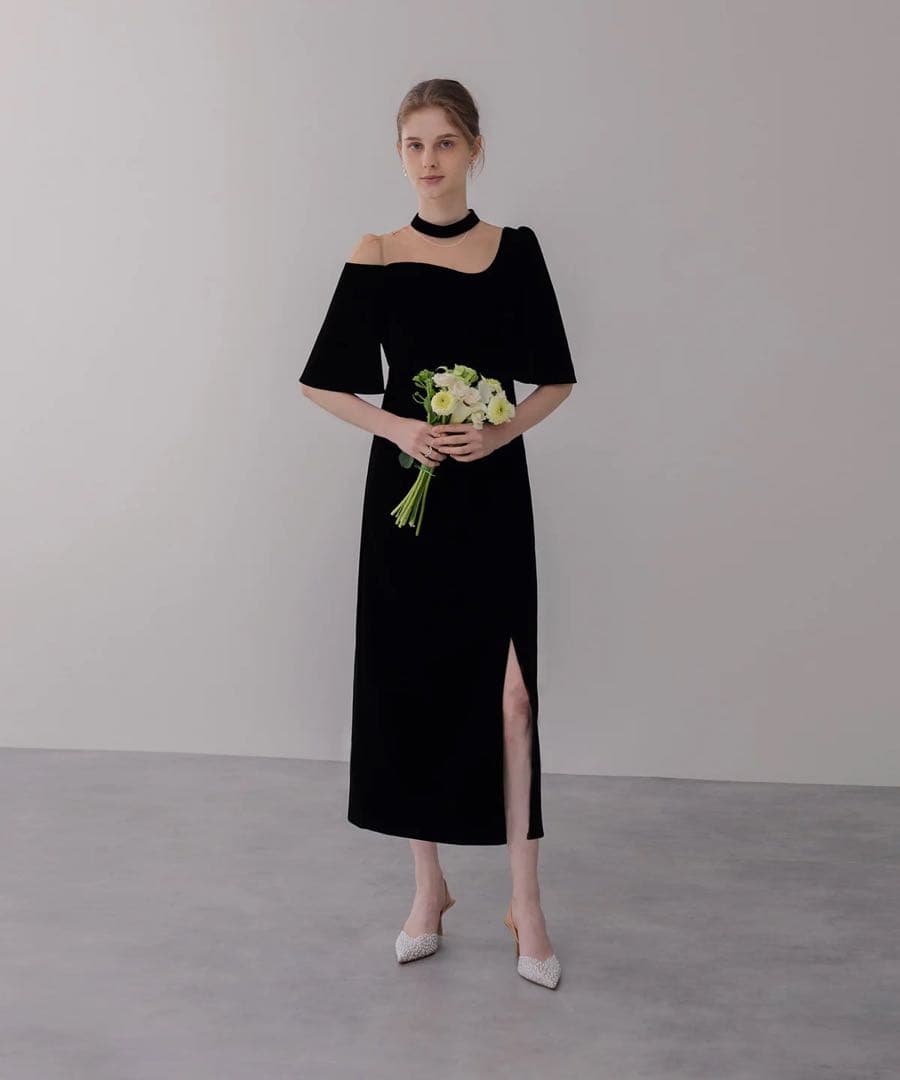 LEJA シアーベロアIラインワンピースドレス