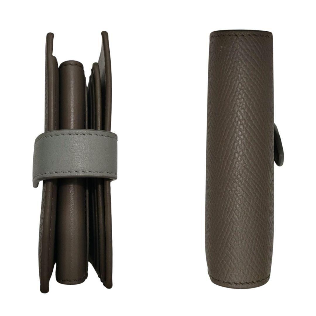 セリーヌ　折り財布　スモールストラップウォレット　グレー　ライトブルー