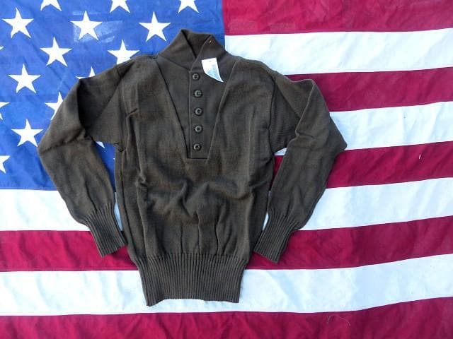 2004 デッド 米軍実物 ５ボタンセーター Ｍ DSPC ヘンリーネック 89