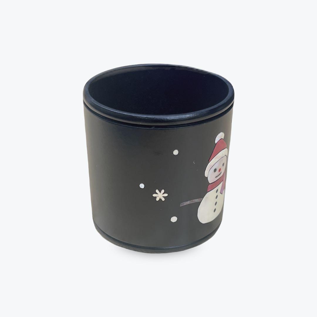 唐銅蓋置　金谷宗林　筒形螺細雪だるま　茶道具