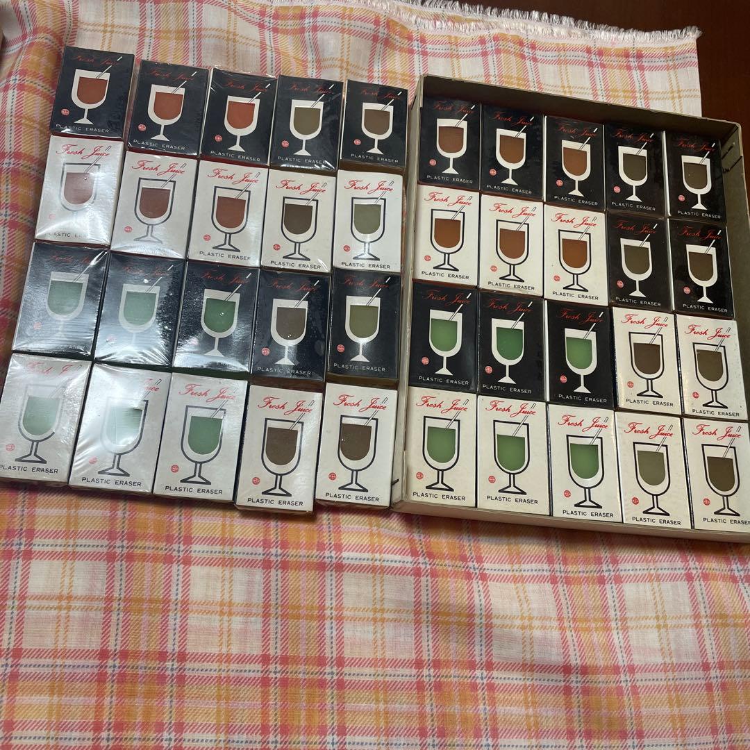地球鉛筆　字消し　フレッシュジュース　消しゴム　　40個入り　当時物　昭和レトロ