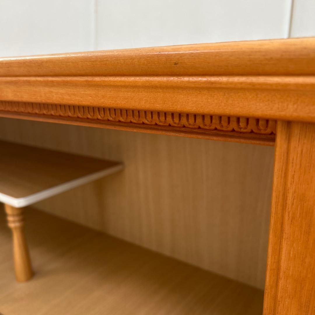 アンティーク　木製 ガラス引き戸 ローボード 飾り棚 キャビネット 北欧レトロ