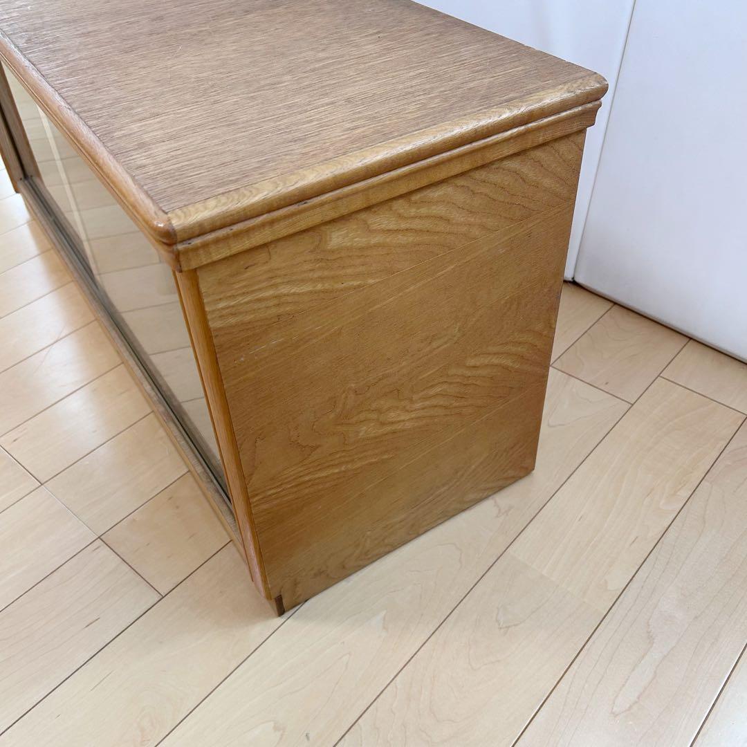 アンティーク　木製 ガラス引き戸 ローボード 飾り棚 キャビネット 北欧レトロ