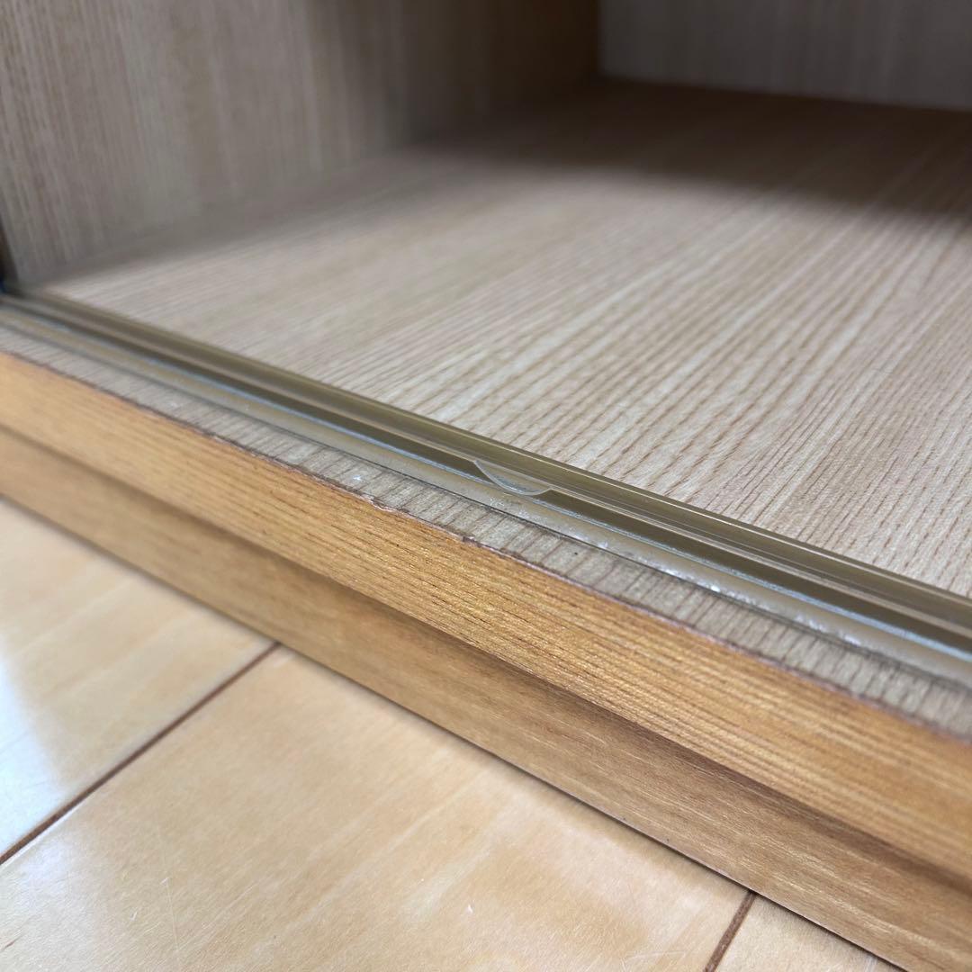 アンティーク　木製 ガラス引き戸 ローボード 飾り棚 キャビネット 北欧レトロ