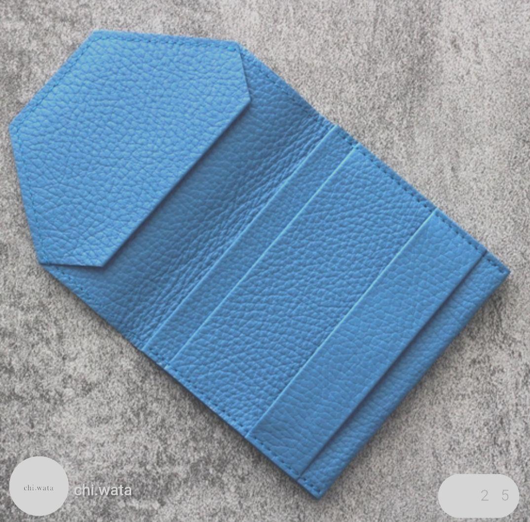 新品未使用☆chi wataミニ財布【シボ革】水色