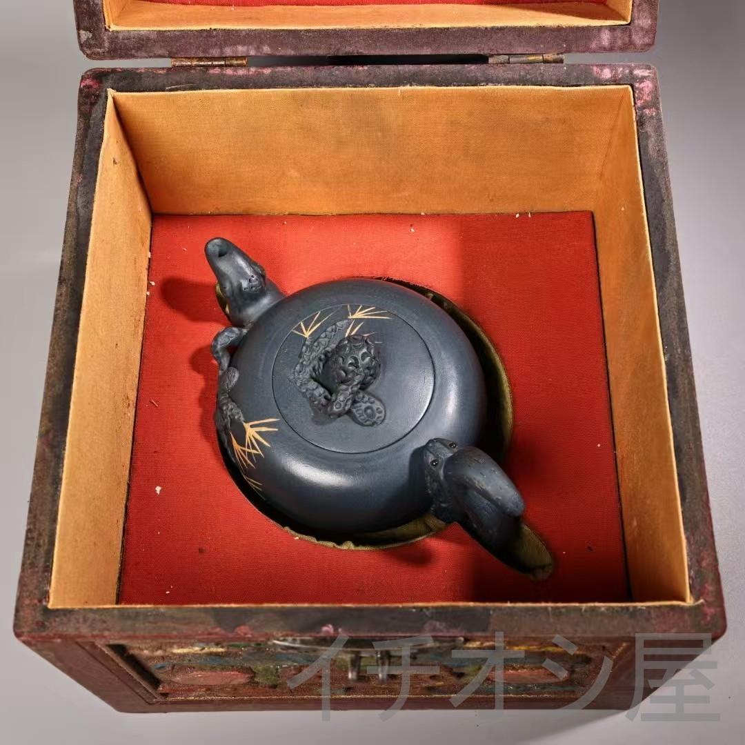 中国古美術 旧藏 清代風 紫砂壶 原鉱天青 茶壺 茶道具 時代物 紫砂工芸 急須