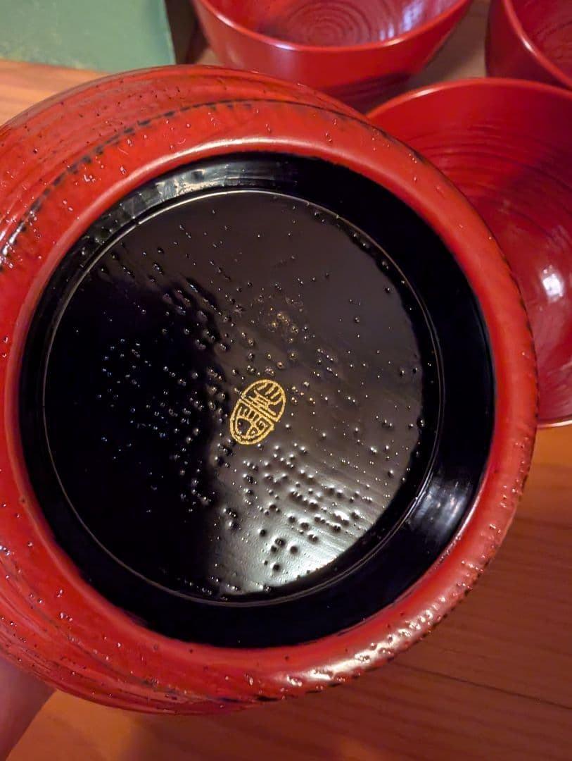 即発送☆未使用品　京の漆芸 象彦 よろず椀 朱 五客