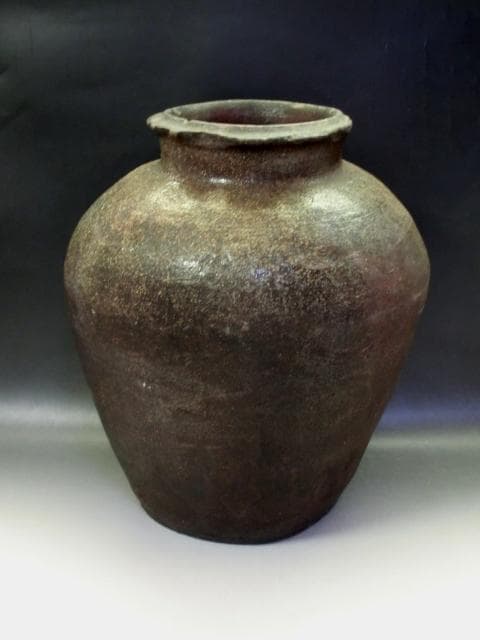壷■古丹波焼き 大壷 甕 古い花瓶 大きい花生け 古美術 時代物■30.2cm