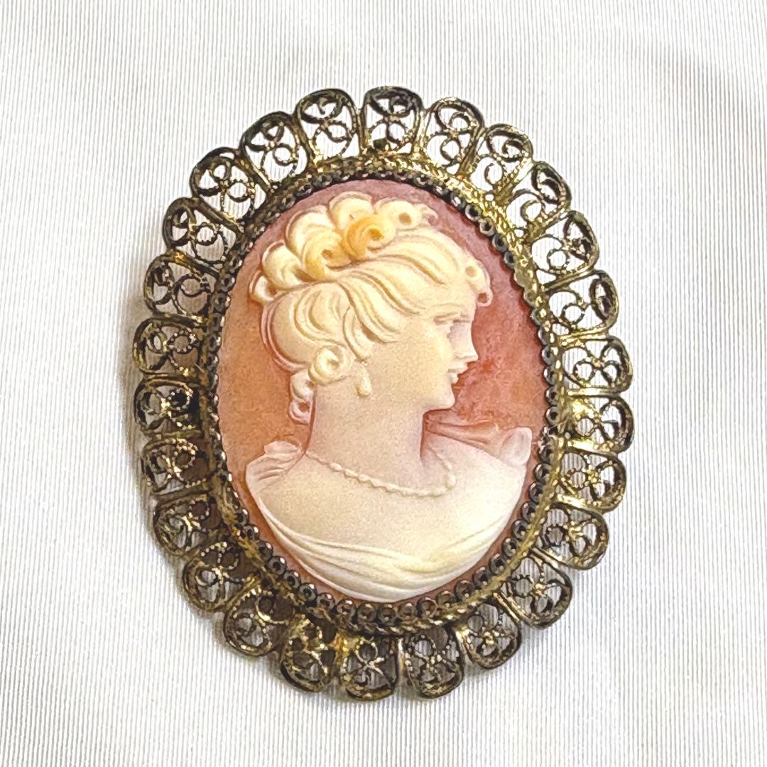 18k SILVER カメオブローチ 3点