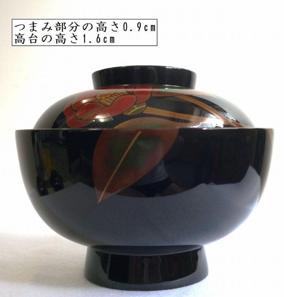 輪島塗 つばき蒔絵 吸物椀５客