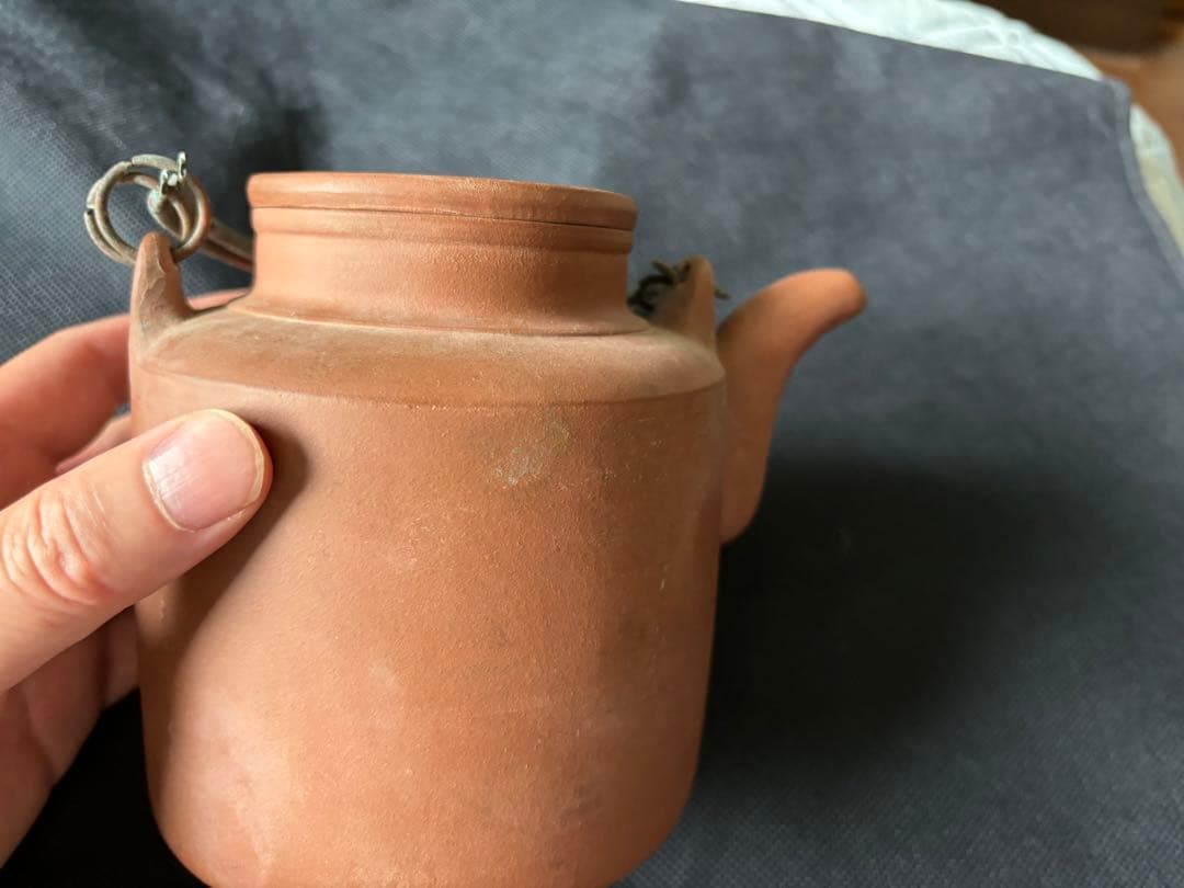 中国古美術品　急須　紫砂茶器 「二号直形壺」在銘