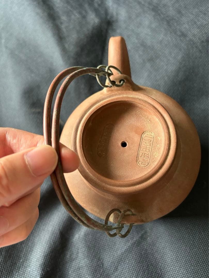 中国古美術品　急須　紫砂茶器 「二号直形壺」在銘