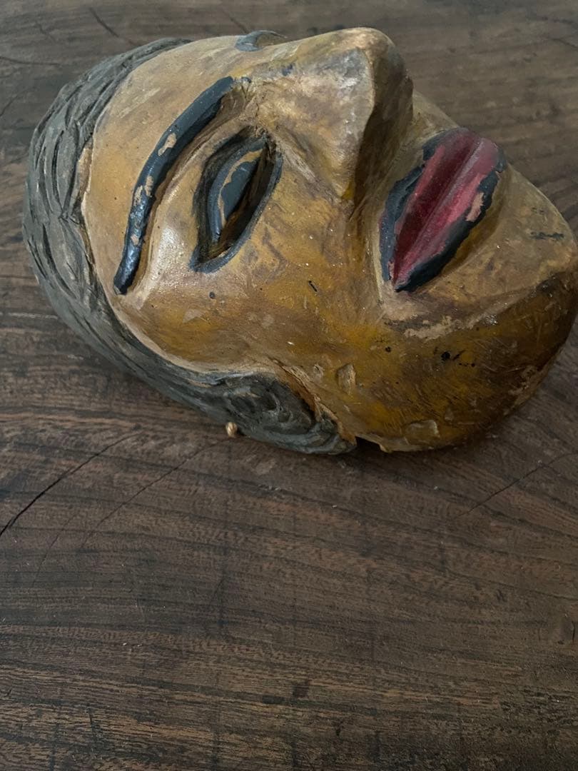 木製 行道面 プリミティブ マスク アジア仮面 アフリカ セヌフォ