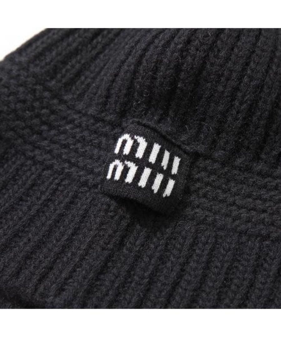 mishunさま専用　MIUMIU ミュウミュウ ニット帽/ビーニー　Black