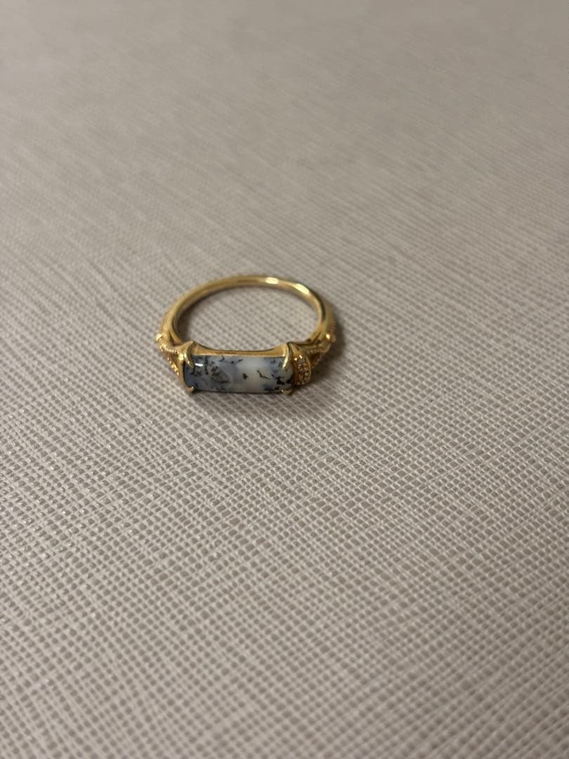 アガット　オパール　ダイヤ　リング