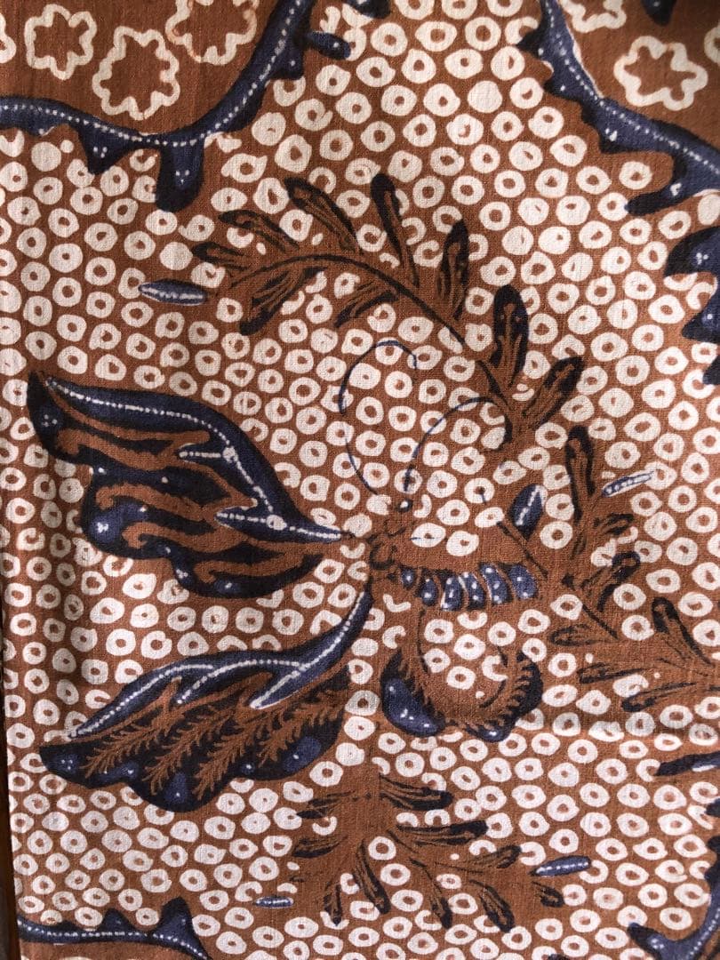 手描き　オールドバティック 藍染め(8428)