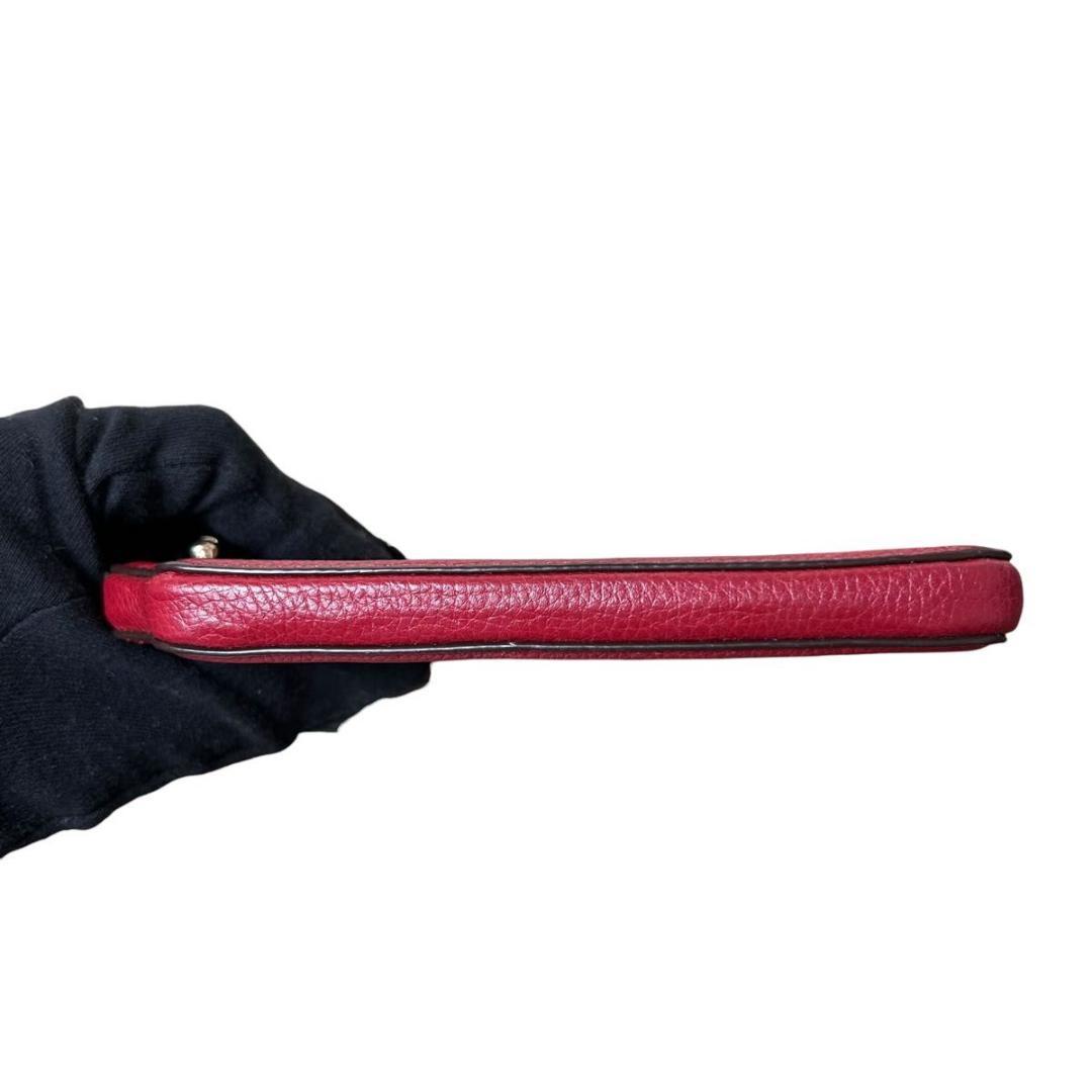 極美品　コーチ　ポーチ　ケース ジップ レザー レッド 財布 リストレット