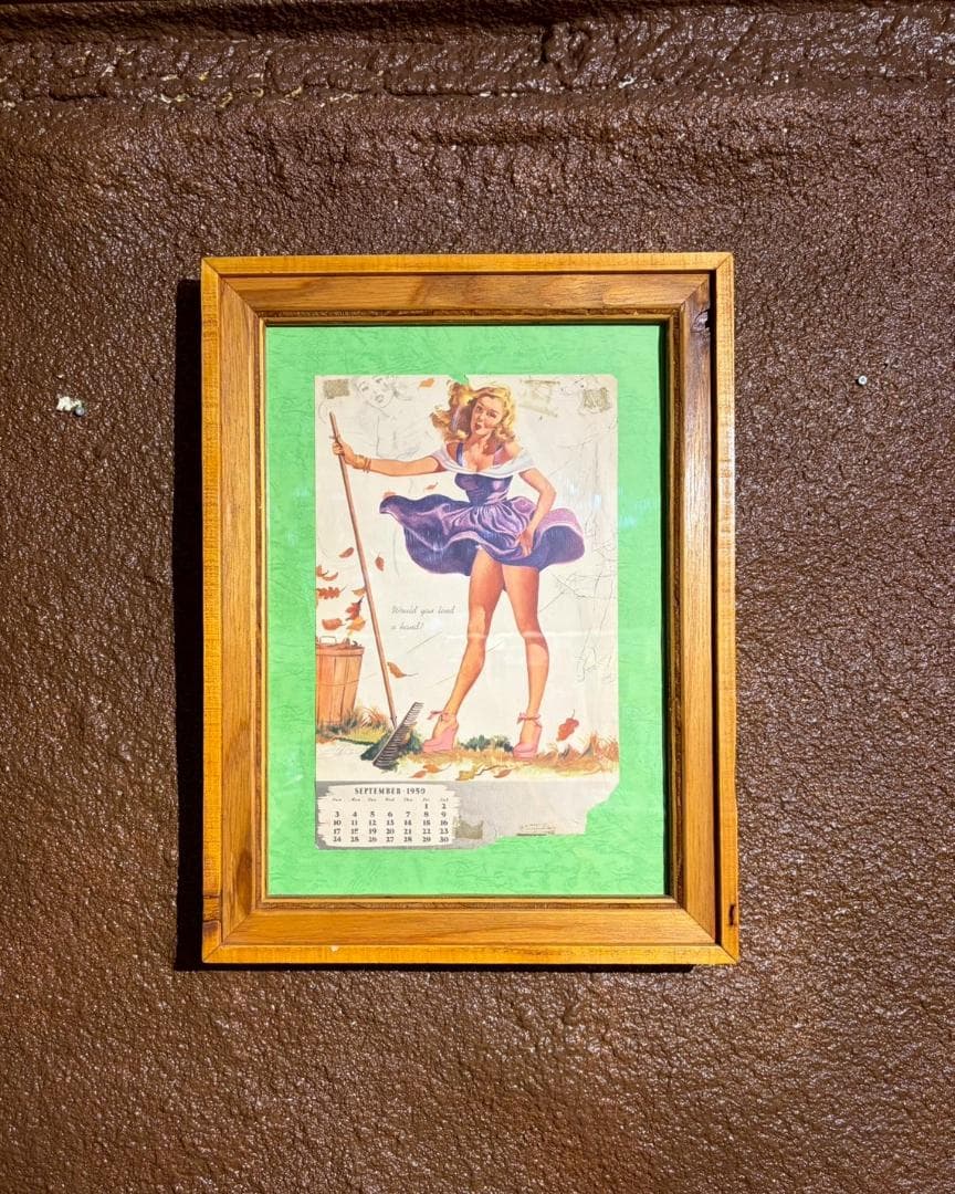 1950 Wood Frame Vintage Poster ポスター