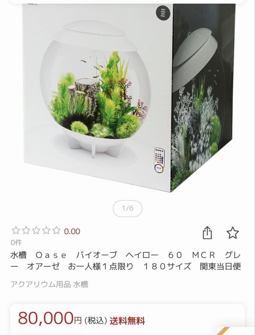 本日限定値下げ‼️biOrb 球形水槽 LEDライト付き 中古