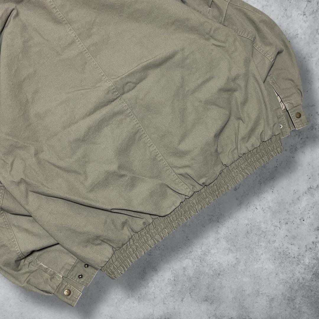 vintageナビゲータージャケットデトロイトジャケット風カーキXL刺繍短丈古着