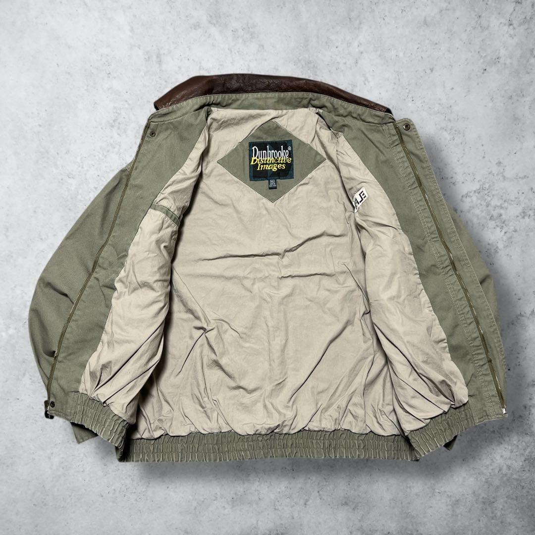 vintageナビゲータージャケットデトロイトジャケット風カーキXL刺繍短丈古着
