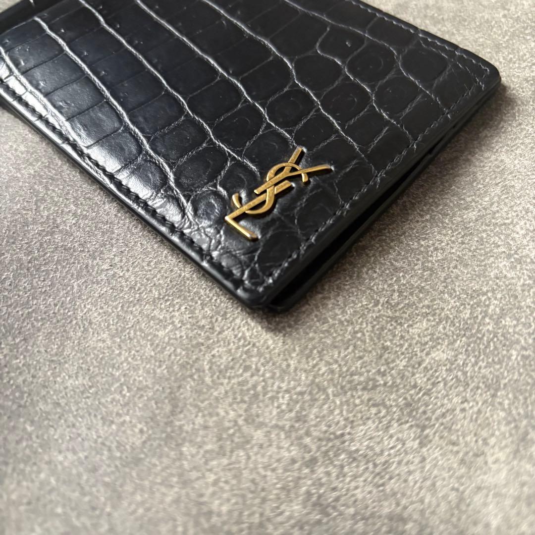 サンローラン YSL クロコダイル マネークリップ タイニー カサンドラ