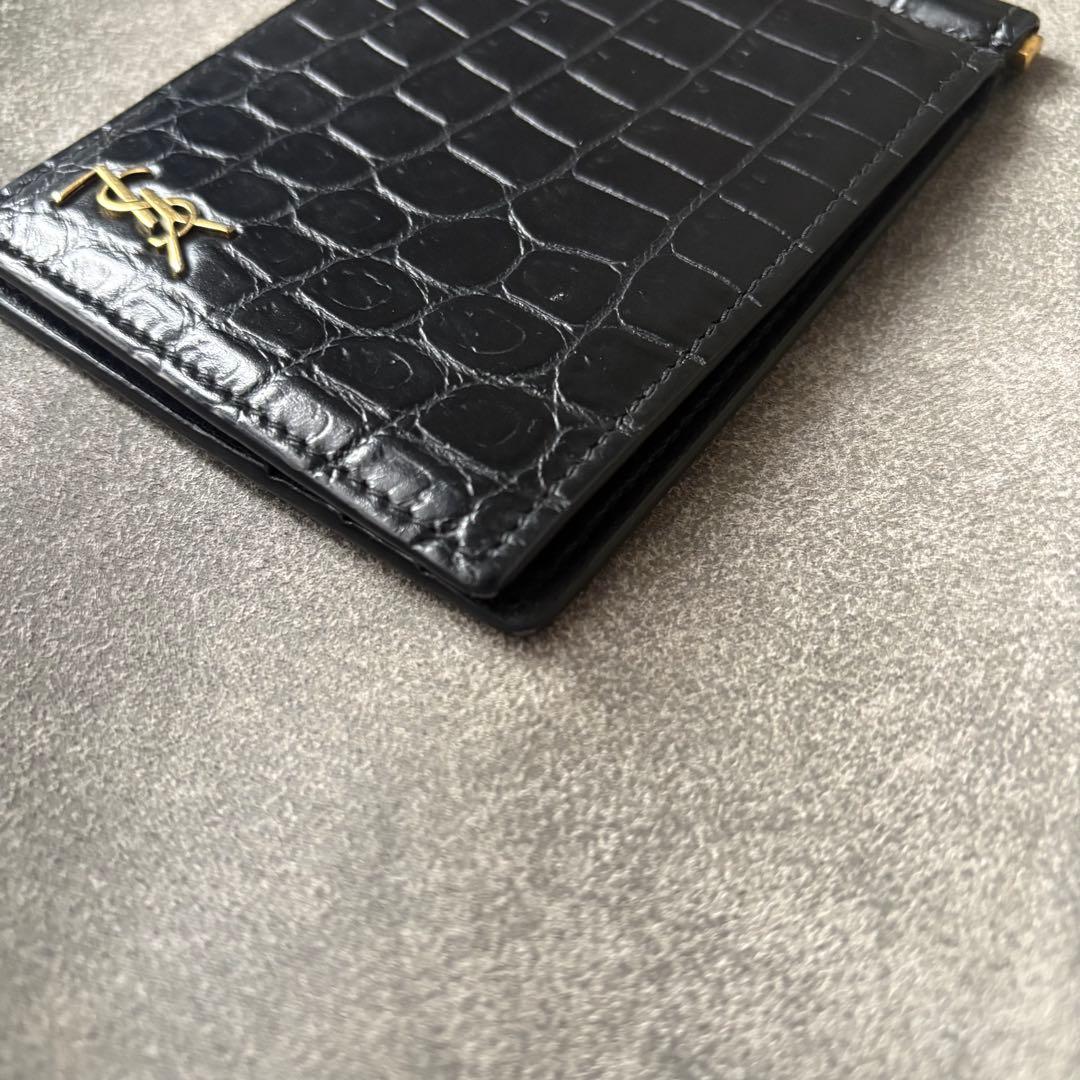 サンローラン YSL クロコダイル マネークリップ タイニー カサンドラ