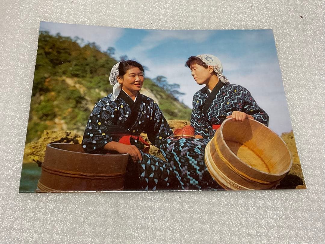 絵葉書／海女。城崎温泉・日和山海岸。【8枚入り　昭和レトロ】。