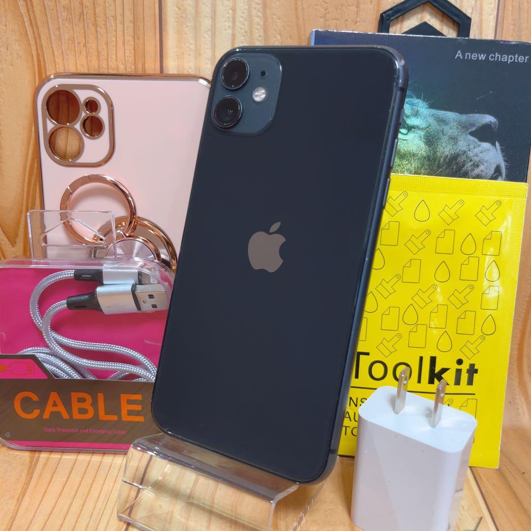 SIMフリー 本体 iPhone 11 64 GB 554 ブラック 電池交換済