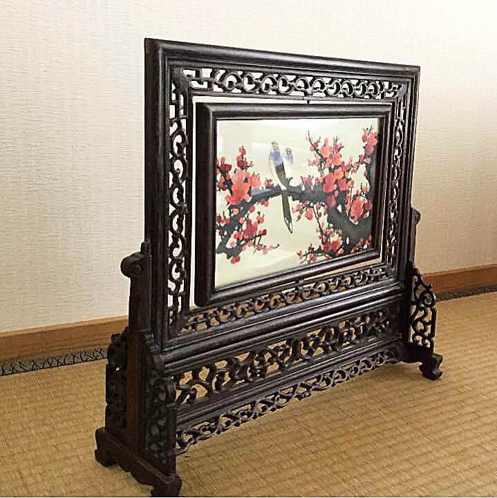 シルク刺繍  置物 工芸品