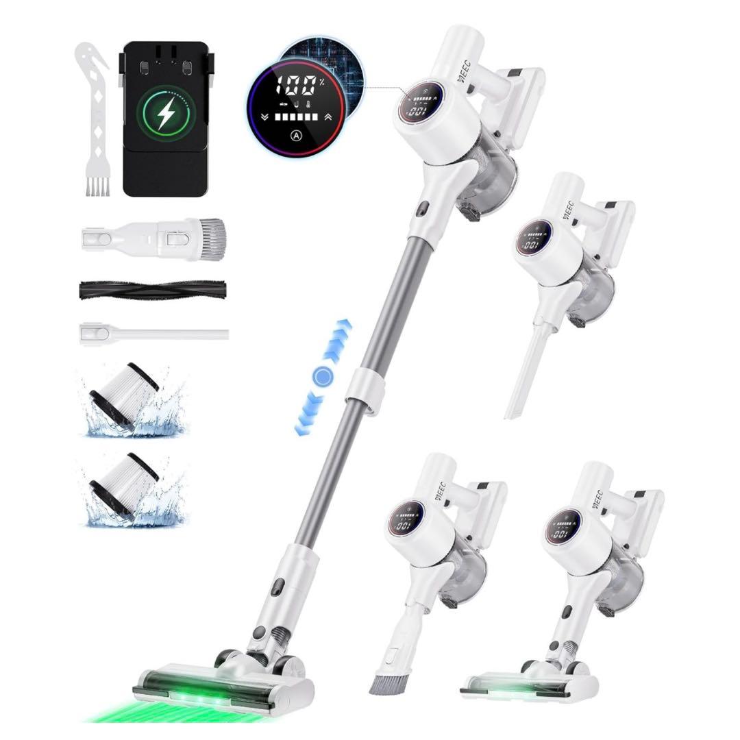 掃除機 コードレス 新登場 AI汚れ自動検知 55Kpa超強力吸引 LEDライト