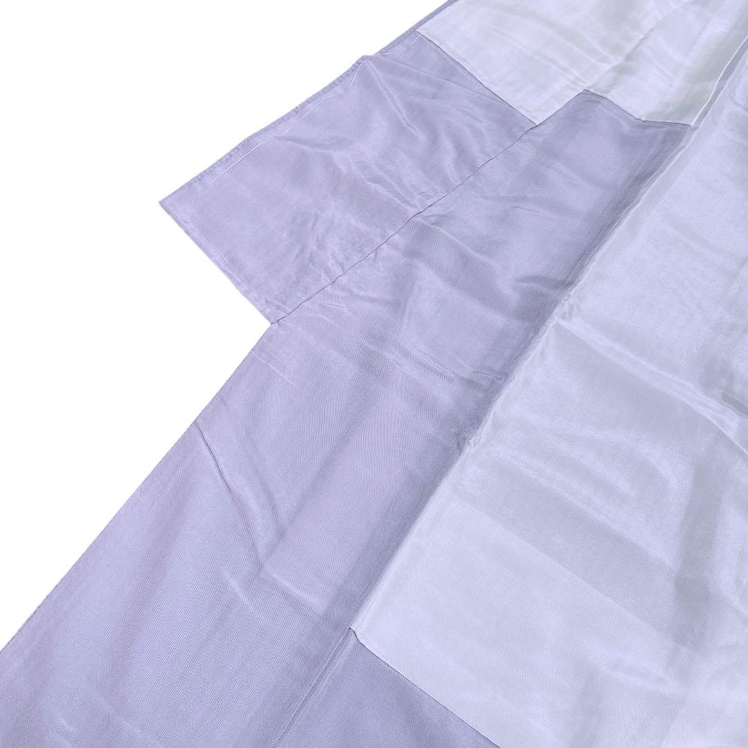 AA8美品　着物 袷 付け下げ刺繍　シワト　薄紫 正絹　暈し　手縫い仕立て　美品