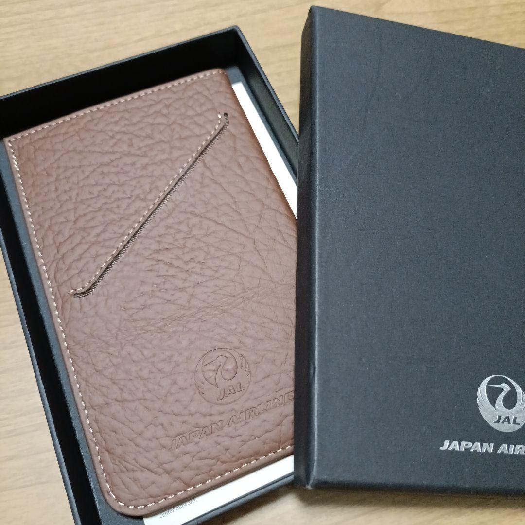 新品　JAL ファーストクラス　本革 パスポートケース ブラウン