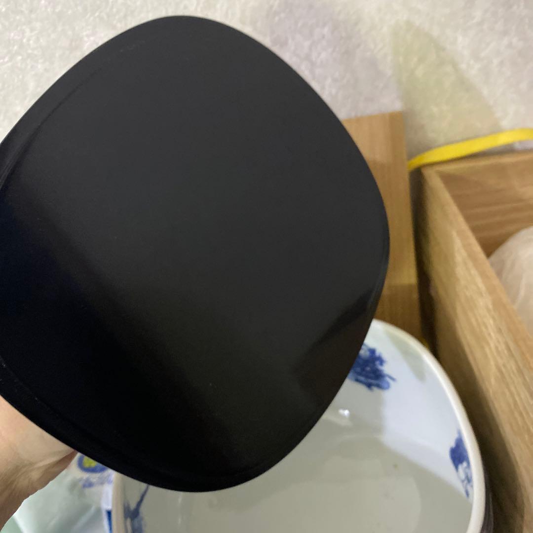 加藤利昇　染付　俵水指　茶道具