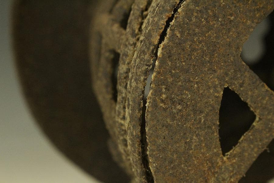 吊り灯籠 時代 詫び寂 鉄灯籠 高28cm 庭道具(LC623)