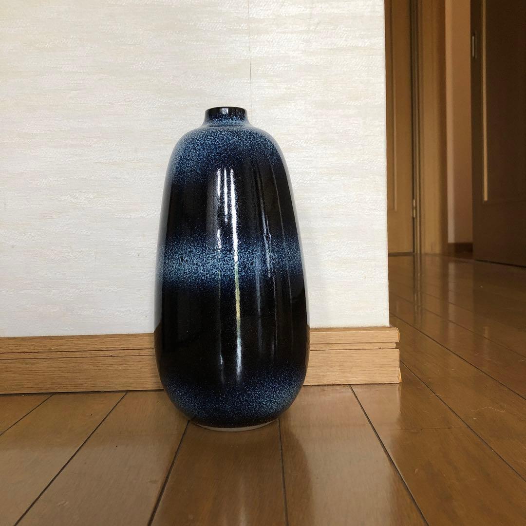 作家物　天野達夫作　油滴天目紬　花瓶