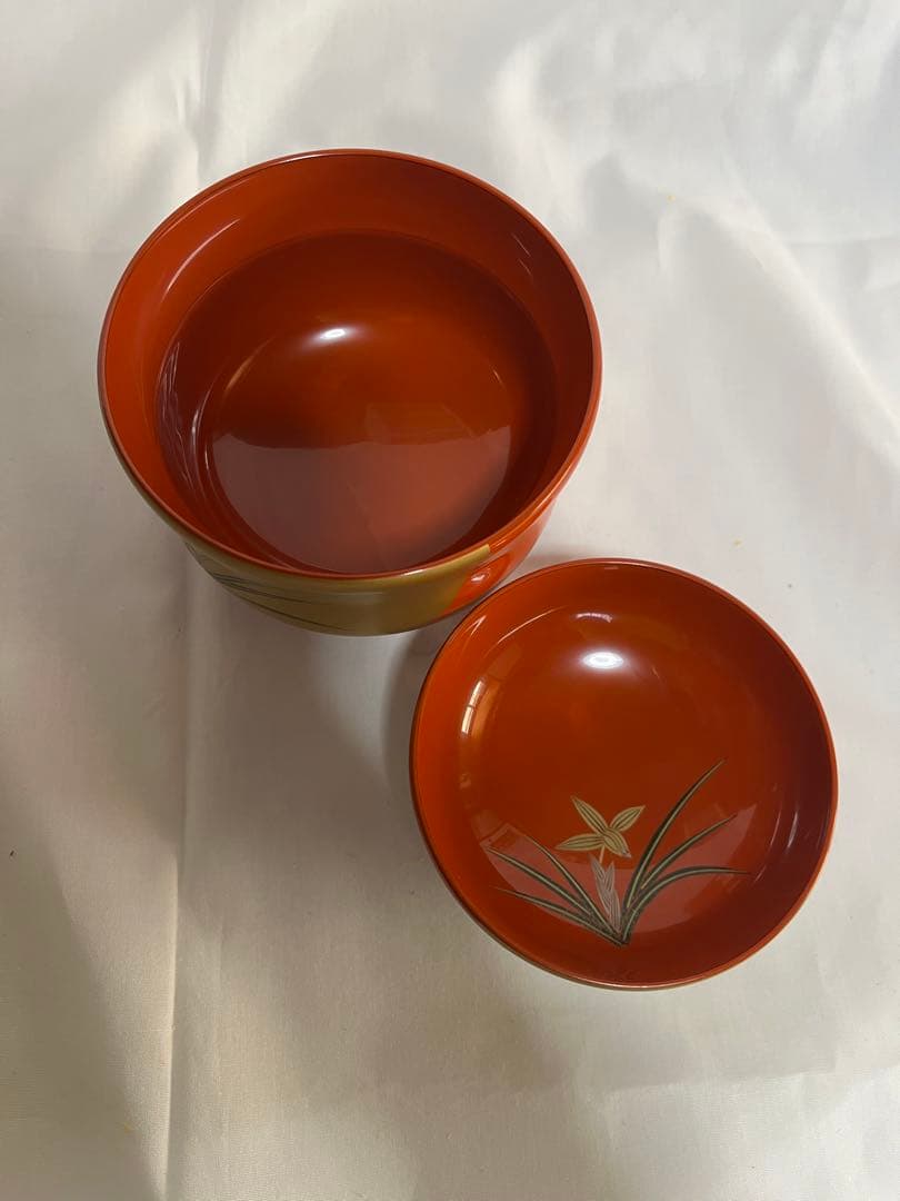 未使用品 輪島塗 吸物椀 5個セット 桐箱 金彩蒔絵 漆器 工藝品