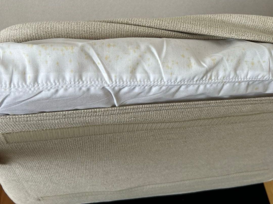 アイボリー ファブリック オットマン